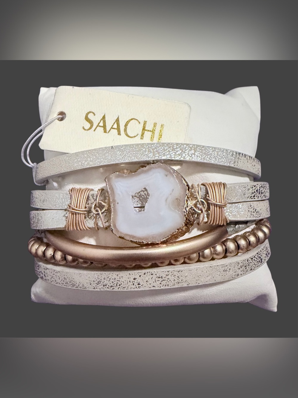 SAACHI- NWT Silver & Rose Gold Wrap Bracelet Or Multi Gold Wrap Bracelet